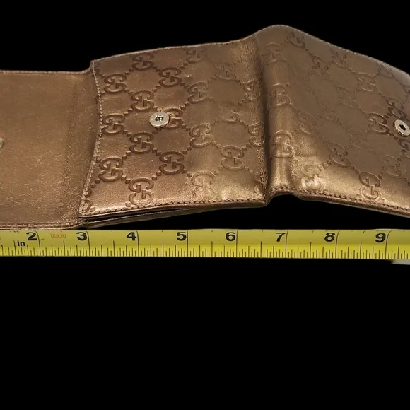 Authentic Gucci Wallet Purse Guccissima Bronze Gold Woman - Picture 5 of 9